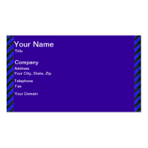 Thin Black and Blue Diagonal Stripes Business Card