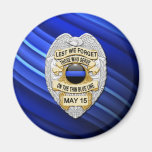 Thin Blue Line - Officers Memorial Badge Magnets