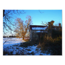 Things Past - Snow Scene, Wilson County NC Photographic Print