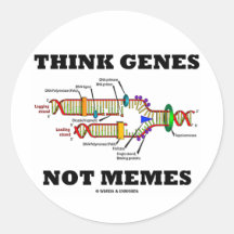 Think Genes Not Memes (DNA Replication) Round Sticker