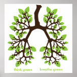 think green, breathe green print