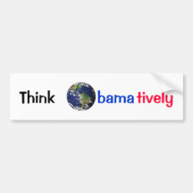 Think Obamatively_world, black, blue, red Bumper Sticker