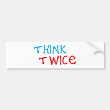 think twice autosticker