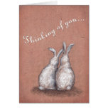 Thinking of You Bunnies Custom Greeting Card