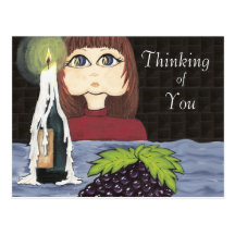 Thinking of You Focus Candle Work Cutie Post Card