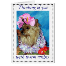 Thinking of You Tropical Yorkie Card