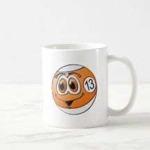 Thirteen Pool Ball Cartoon Mugs