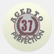 Thirty Seven and aged to Perfection Birthday Stickers