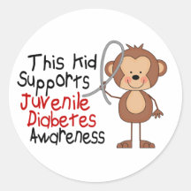 This Kid Supports Juvenile Diabetes Awareness Round Sticker