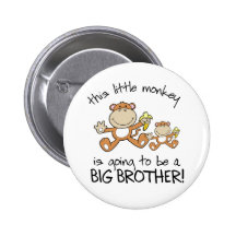 this little monkey big brother buttons