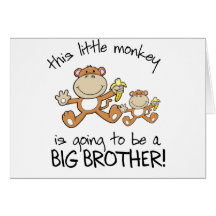 this little monkey big brother greeting cards