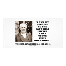 Thomas Edison Owe Success Never Had Clock Workroom Personalised Photo Card