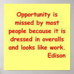 Thomas Edison quote Print