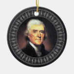 Thomas Jefferson Portrait and Quote - Double-sided Christmas Ornaments