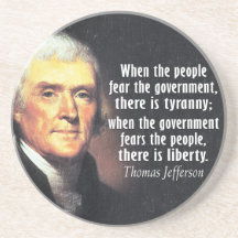 Thomas Jefferson Quote on Liberty Beverage Coasters