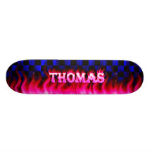 Thomas pink fire Skatersollie skateboard.