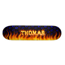 Thomas real fire and flames skateboard design