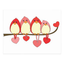 Those Birds On Valentines DAy Post Cards