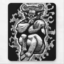 Thoughtful Demon Mousepad