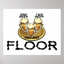 Three Beer Floor Print
