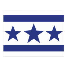 three blue stars postcards