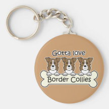 Three Border Collies Key Chains