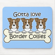 Three Border Collies Mouse Mat