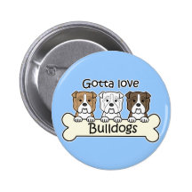 Three Bulldogs Buttons