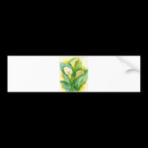 Three Cala Lilies Painting - Multi bumper stickers