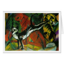 Three Cats - Franz Marc Greeting Card