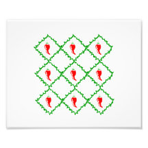Three chilli peppers white diamonds graphic photo