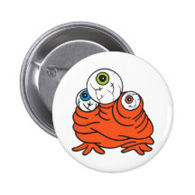 three eyeballs monster pinback button