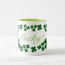 Three Green Shamrocks Mugs