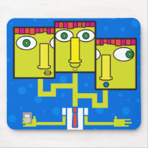 Three headed businessman mouse pad