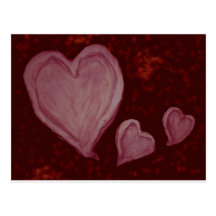 Three hearts post card