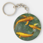 Three Kois in a Fountain Keychains
