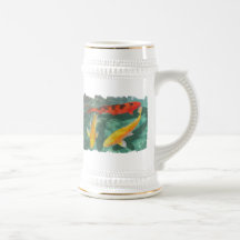 Three Mixed Koi in a Pool Mugs