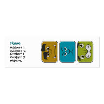 Three Monster Faces Profile Card Template Business Card Templates