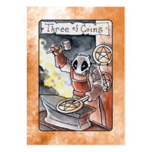 Three of Coins Tarot Business Card