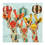 Three Peeking Giraffes Canvas Gallery Wrapped Canvas