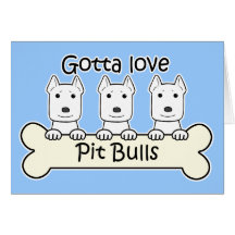 Three Pitbulls Card
