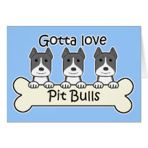 Three Pitbulls Card