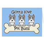 Three Pitbulls Cards