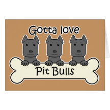 Three Pitbulls Cards