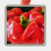 Three Red Peppers Ornament