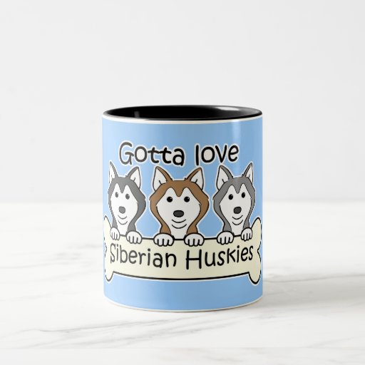 Three Siberian Huskies Coffee Mugs