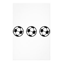 three soccer balls icon customized stationery