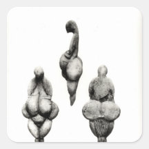 Three views of a 'Venus' statuette Square Sticker
