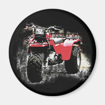 Three Wheeled ATC Red Trike Motorbike Refrigerator Magnet