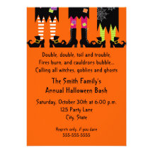 Three Witches Halloween Party Invitation
